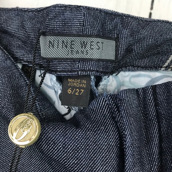 Nine West Dark Rinse Pine St Slim Crop Jean Sz 6 - Picture 3 of 6